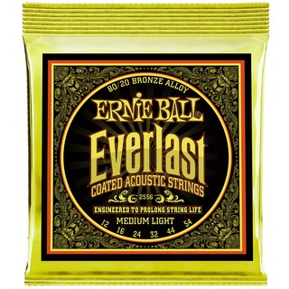 ERNIE BALL® Everlast สายกีตาร์โปร่ง เบอร์ 12 (P02556) Everlast Coated 80/20 Bronze (Medium Light .012 - .054)