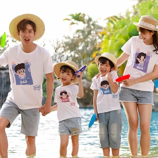 เสื้อยืด พิมพ์ลาย Father Mother Son Daughter แฟชั่นฤดูร้อน สําหรับครอบครัว แม่ และลูกสาว