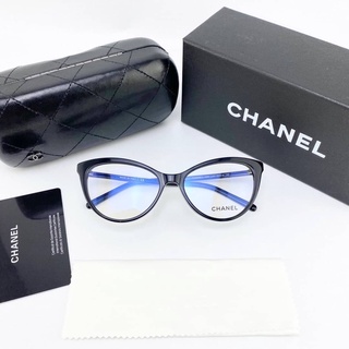 CHANEL BUTTERFLY EYEGLASSES DEMO LENS EYEGLASSES WITH LOGO LETTER ON TOP แว่นตัดเลนส์สายตา แฟชั่น แบรนด์เนมชาแนล