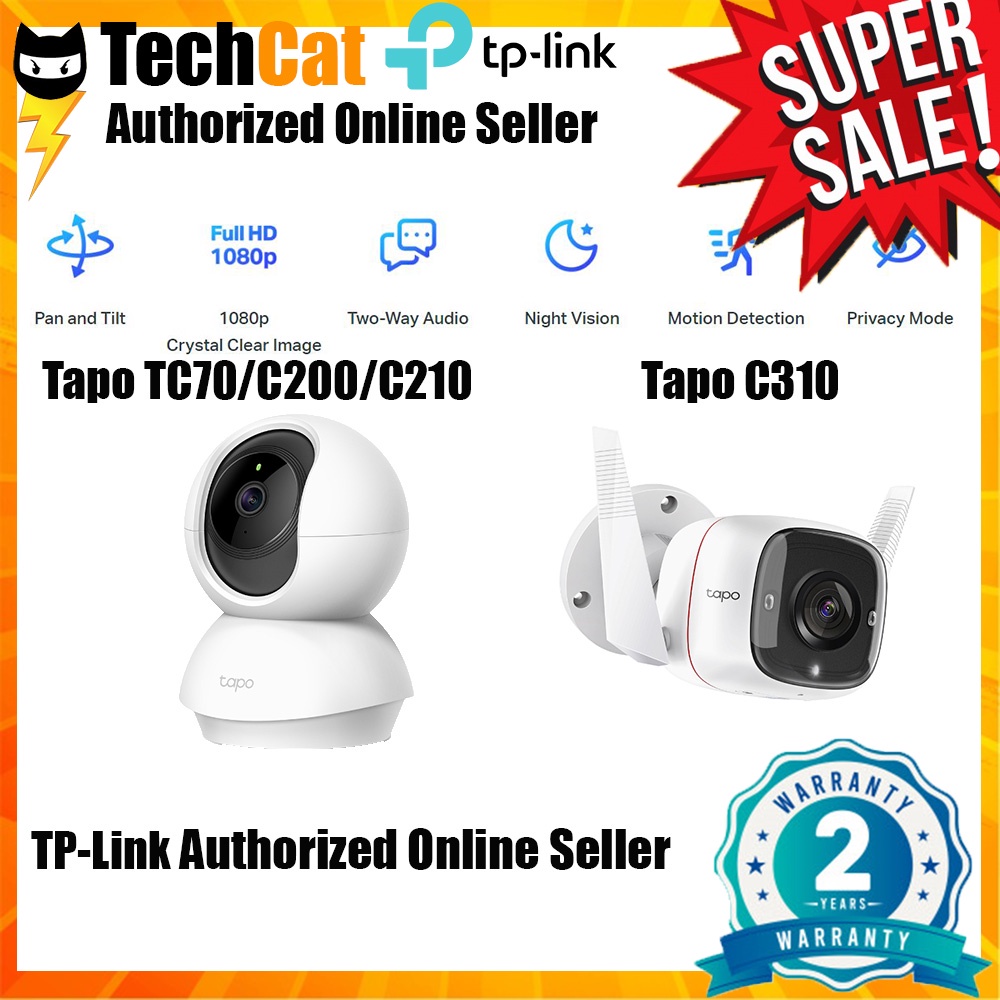 TP-Link Tapo C200 / Tapo C210 / TC70 / Tapo C310 1080P Full HD Pan/Tilt Wireless Wifi Home Security 
