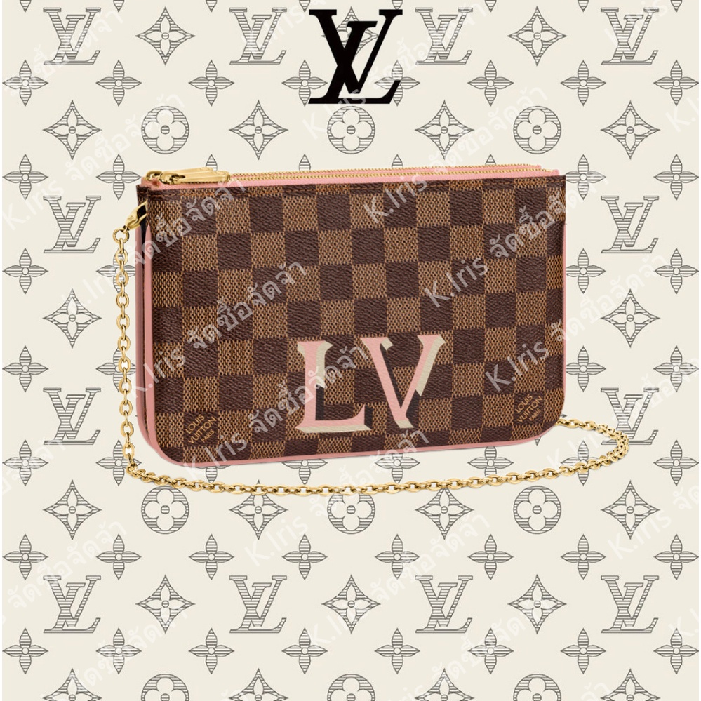 Louis Vuitton/ LV/ DOUBLE ZIP POCHETTE กระเป๋าถือ