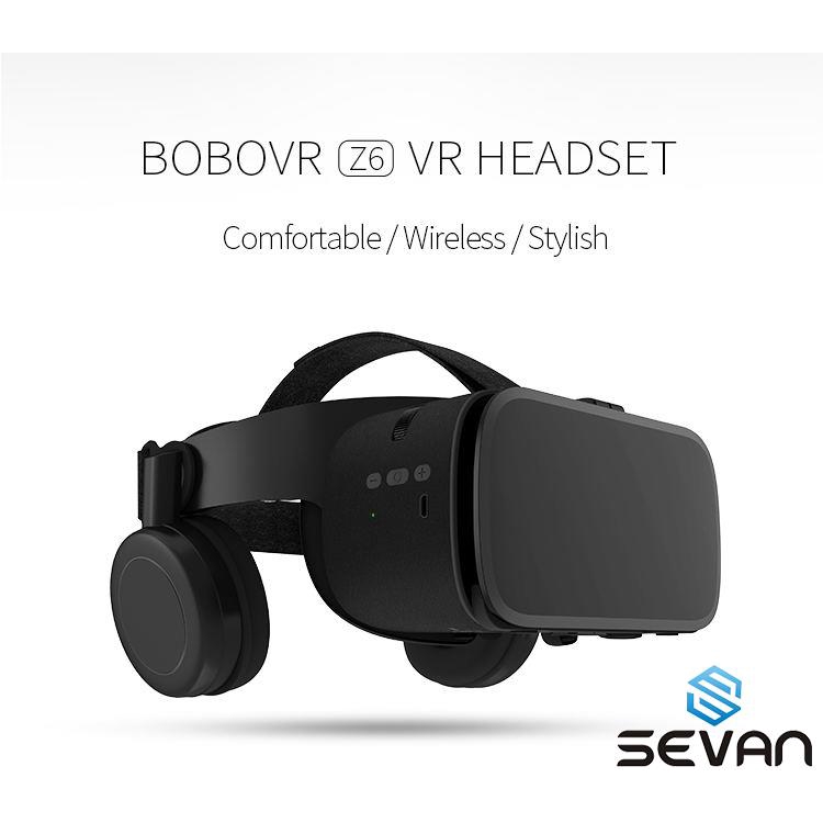 BOBOVR Z6 Bluetooth 3D Glasses Wireless Headset Virtual Reality VR Helmet for Smartphone - Black