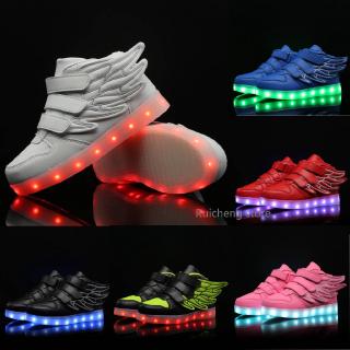 [มีสินค้า] รองเท้าผ้าใบลําลอง มีไฟ Led เรืองแสง ขนาดใหญ่ สีทอง สําหรับเด็กผู้ชาย ผู้หญิง