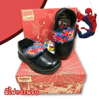 🛵ส่งทันที 2 ชม.🏪💫รองเท้านักเรียน ADDA/Chappy Spider Man รองเท้าพละ+รองเท้าหนังดำติดเทป 41A16/41N16 ขาว/ดำ size 25-35