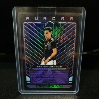 การ์ดสะสมฟุตบอล panini obsidian ลายเซ็นต์ ramiro funes mori /75