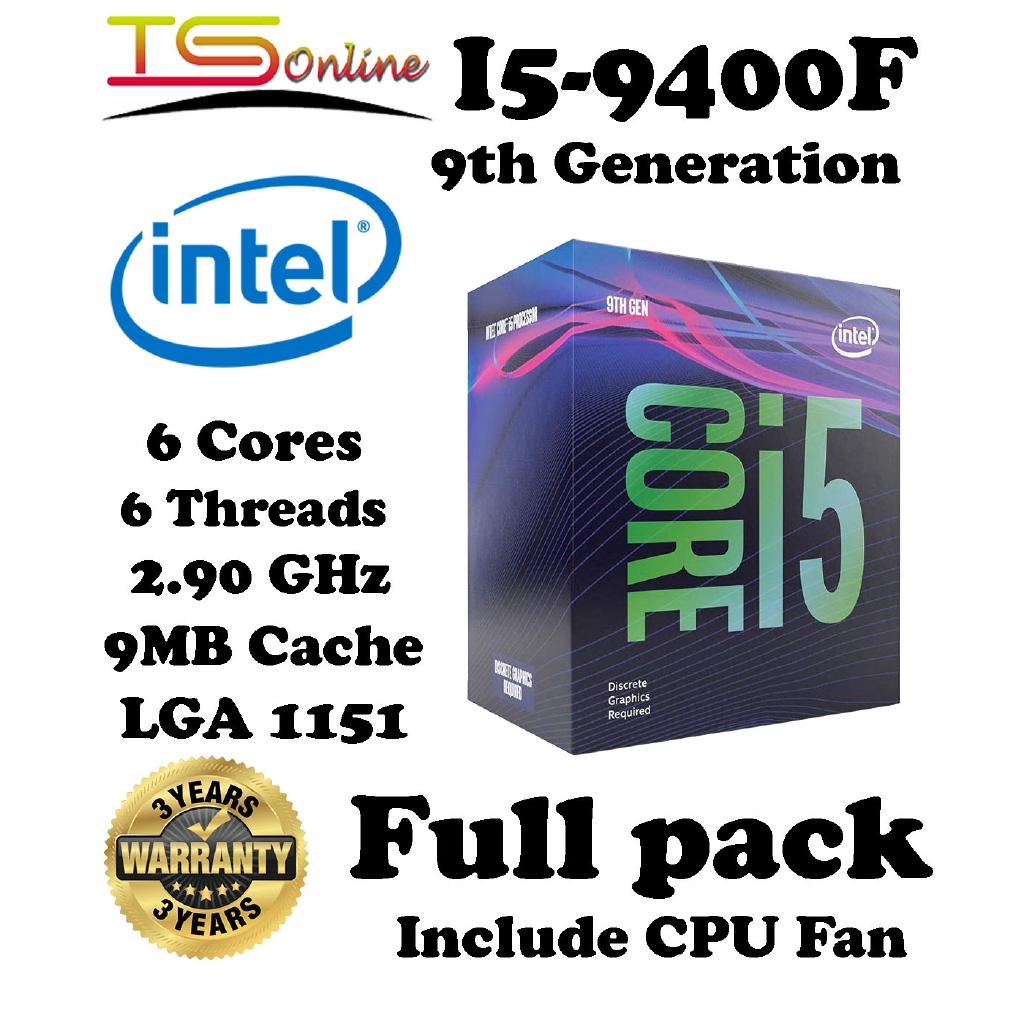 โปรเซสเซอร์ Intel Core I5-9400F 2 9 GHZ