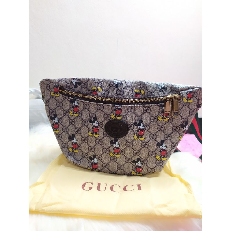 ✈️✈️นำเข้า🛒Gucci Mickey Mouse 🛒 กระเป๋าคาดเอวคาดอก