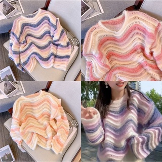🎀พร้อมส่ง🎀เสื้อไหมพรม เสื้อกันหนาวไหมพรมผ้าเนื้อดี สี hot hit ตลอดกาล
