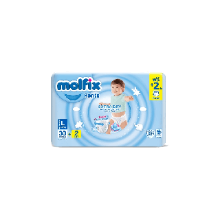 Molfix ผ้าอ้อมเด็กโมลฟิกซ์ เอ็กซ์ตร้า ดราย แพ้นส์ L 30+2 ชิ้น