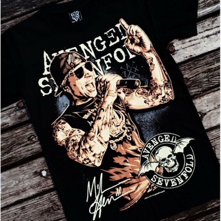 เสื้อยืดผ้าฝ้าย แขนสั้น พิมพ์ลาย 14R226 A7X AVENGED BAND SEVENFOLD MATT M SHADOWS คุณภาพสูง