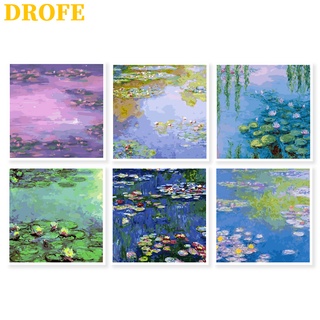 Drofe 【40X40 ซม. 】~ ภาพวาดสีน้ํามันรูปภูมิทัศน์ ~ ตัวเลข ~ ตัวเลข / แฮนด์เมดจิตรกรรมสีน้ํามันบรรเทาอาการปวด