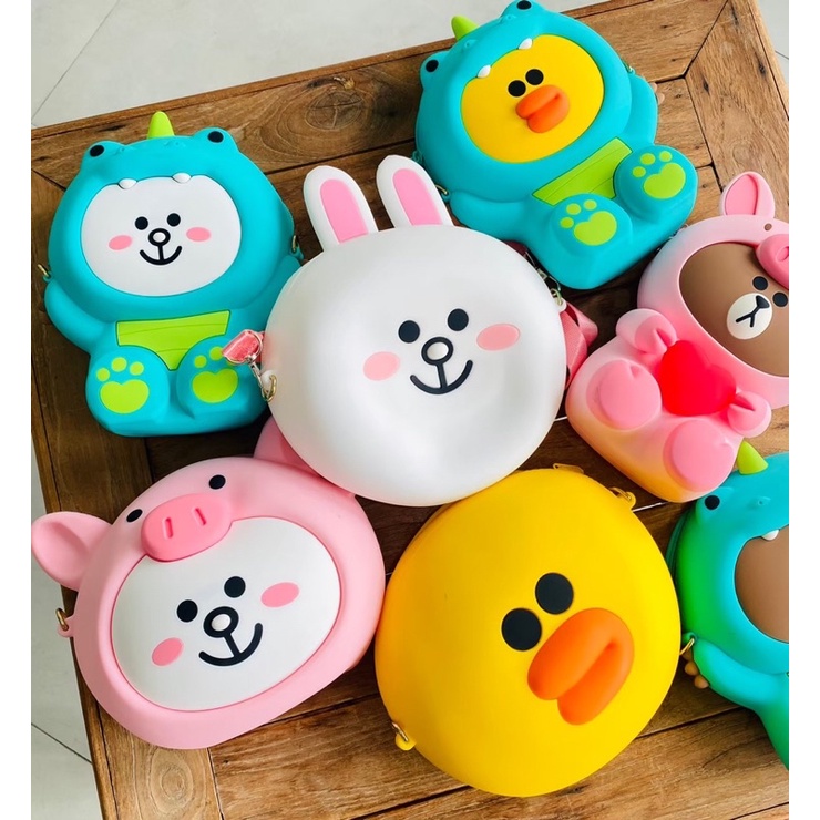⭐️ราคาพิเศษ⭐️ 🇹🇭 พร้อมส่ง กระเป๋าลายการ์ตูน ซิลิโคนลายน่ารัก ขนาด 18-25 cm. - รูปที่ 2