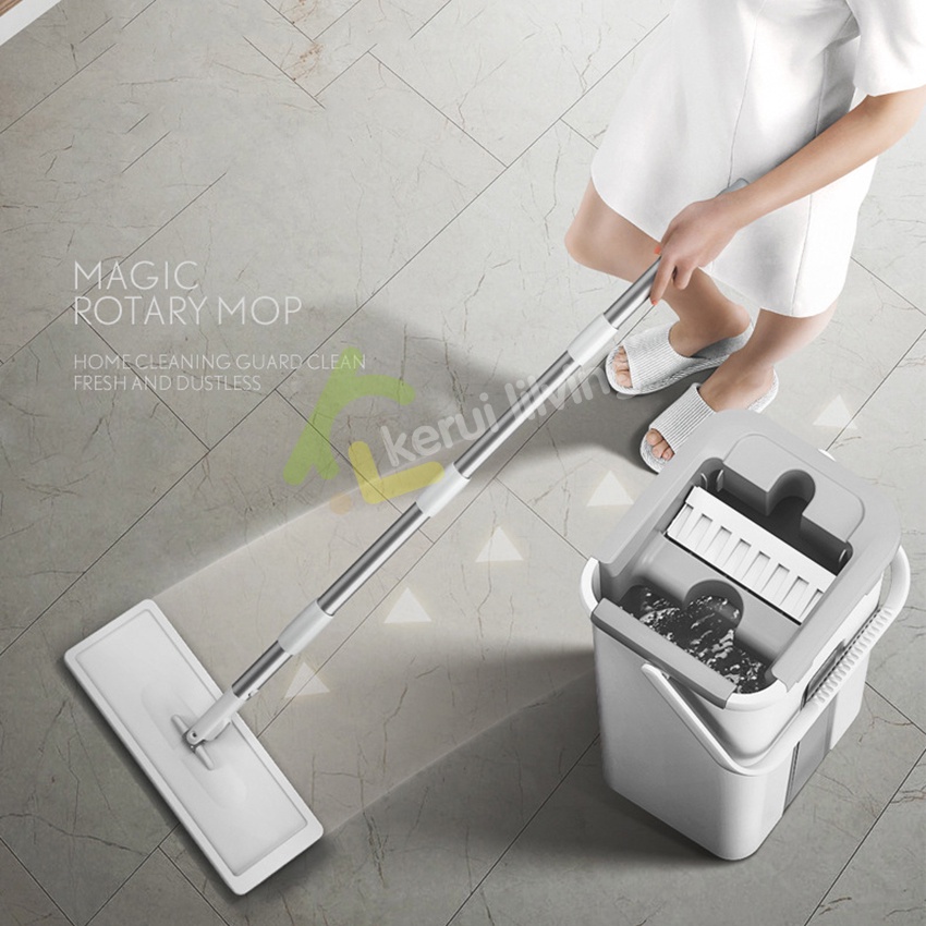 RYBACK Flat Mop ไม้ถูพื้นหัวแบน ไม้ถูแบบรีดน้ำ ม็อบรีดน้ำ ถังถูพื้นรีดน้ำ ถังรีดน้ำ ไม้ถูพื้นพร้อมผ้าม๊อบ - รูปที่ 7