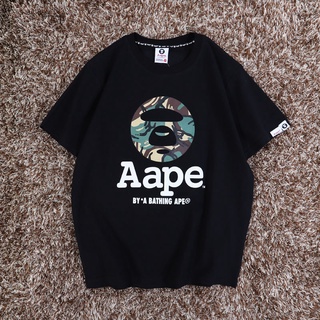 AAPE เสื้อยืดแขนสั้นลําลอง คอกลม ผ้าฝ้ายแท้ ทรงหลวม สไตล์ญี่ปุ่น แฟชั่นฤดูใบไม้ผลิ และฤดูร้อน สําหรับผู้ชาย และผู้หญิง