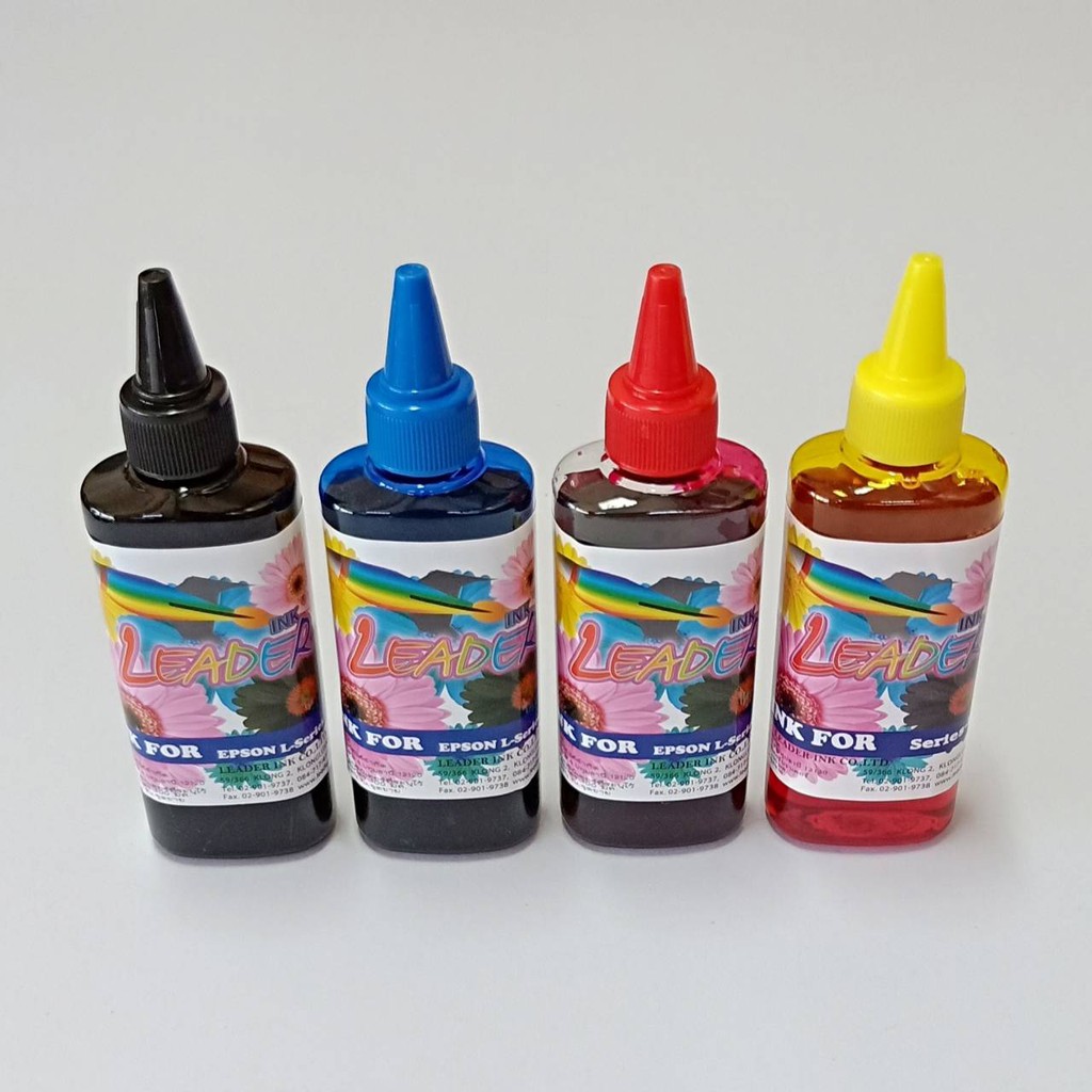 Leaderink 100 ,500,1000MLหมึกเติมอิงค์เจ็ท  Inkjet refill ink forL100/L110/L120/L130/L200/L210/L220/