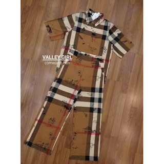 เซตน้ำตาล Tag ValleyGirl size s ลายBBเสื้อคอปกแขนสั้น+กก.ขายาว VG