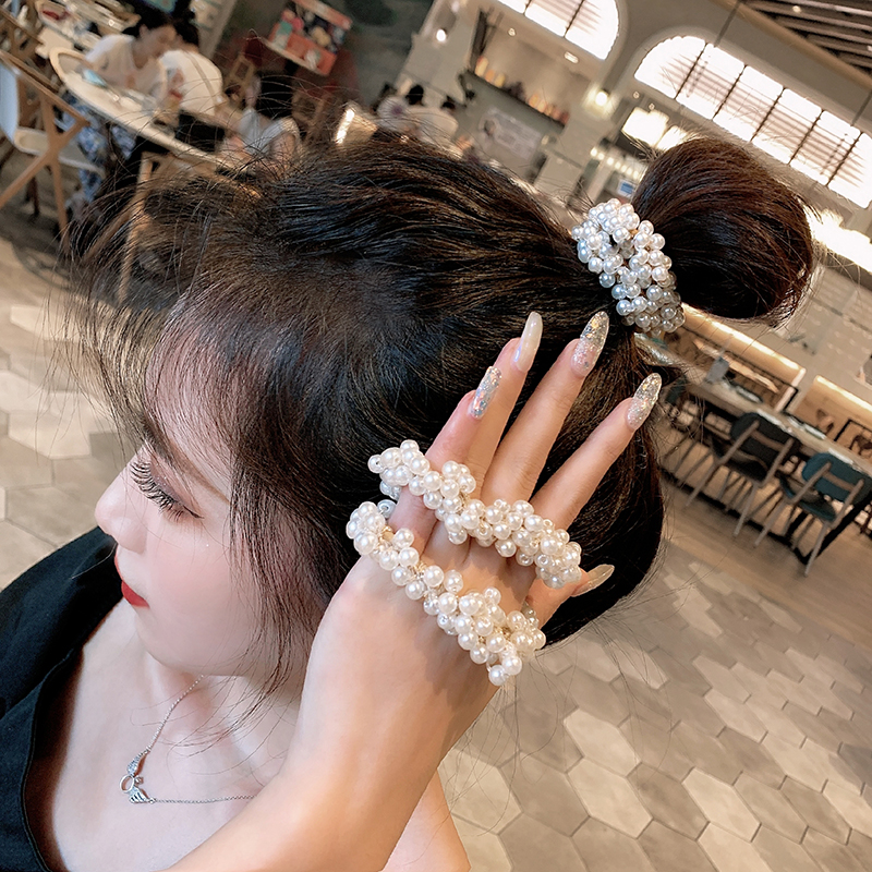 ยางรัดผม ประดับมุก สไตล์เกาหลี สําหรับผู้หญิง - รูปที่ 5