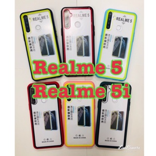 เคสใสขอบสี เคสขอบนิ่มหลังแข็ง For Realme 5/Realme 5i/Realme C3