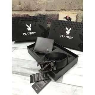 PLAYBOY LEATHER BELT &amp; WALLET VALUE PACK Limited Edition