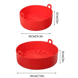 ◕♂♝AirFryer Silicone Pot Round Air Fryers Oven Baking Dishes &amp; Pans Fried Chicken Pizza Basket Plate Mat Grill Kitchen A