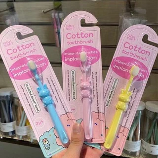 MW003 👧แปรงสีฟันเด็กขนนุ่ม👶🏻มีที่แปรงลิ้น ฉลากอังกฤษ 10,000 เส้นใย