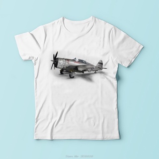 [COD]เสื้อยืดแขนสั้น พิมพ์ลายธง Usa P-47 Thunderbolt Aircraft 3D สีขาว แฟชั่นฤดูร้อน สําหรับผู้ชาย 01