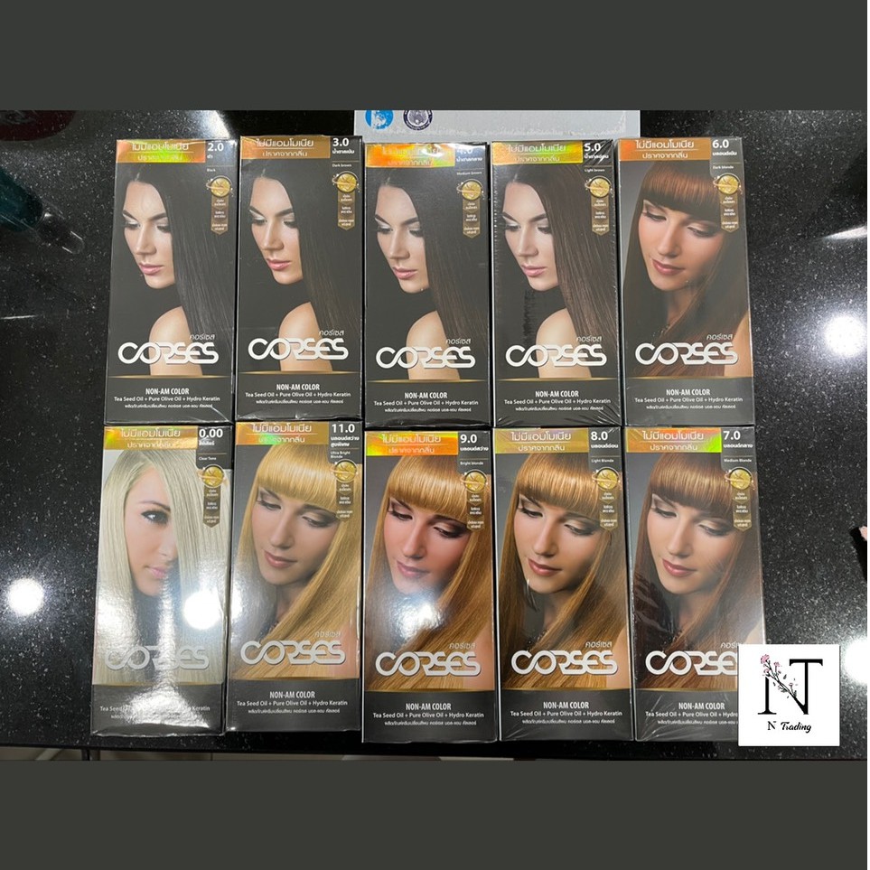 Corses คอร์เซส ครีมย้อมสีผม สูตรไม่มีเเอมโมเนีย ปราศจากกลิ่น ปริมาณ 100 มล. มีหลากหลายสีให้เลือก