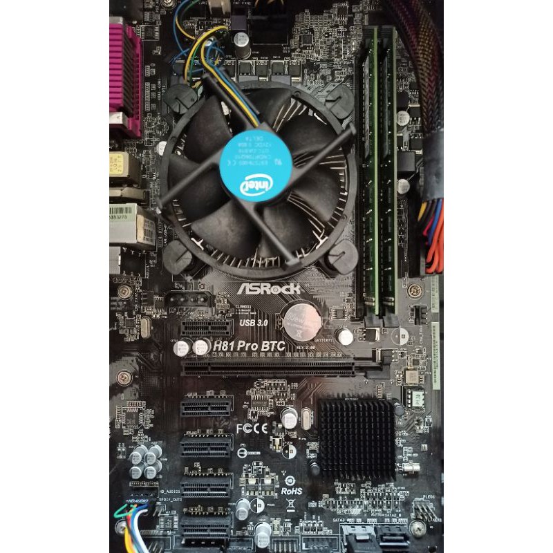 Mining Set ASROCK H81 PRO BTC R2.0 + CPU Intel Pentium G3260 + Memory 4GB (มือสอง)