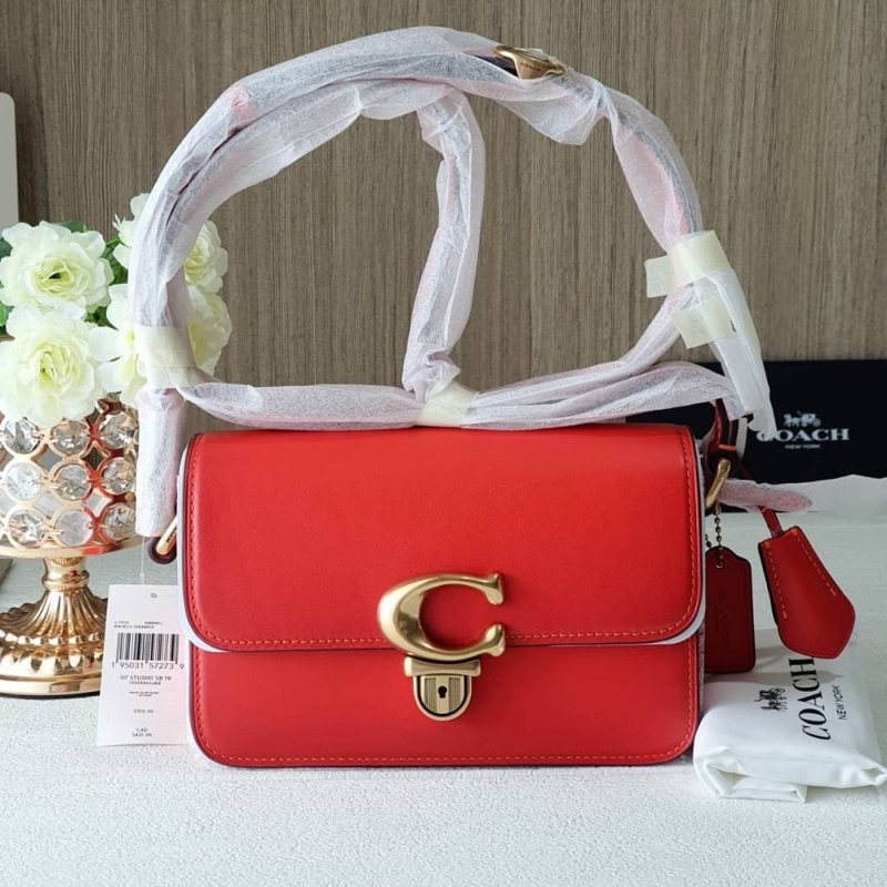 🎀 (สด-ผ่อน) กระเป๋า 7.5 นิ้ว สีแดง งาน Shop Coach C7936 Studio Shoulder Bag 19