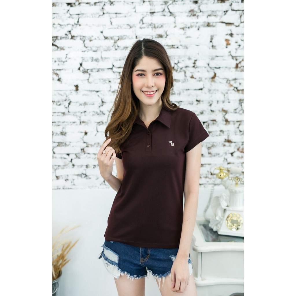 เสื้อโปโลสีน้ำตาลเข้ม