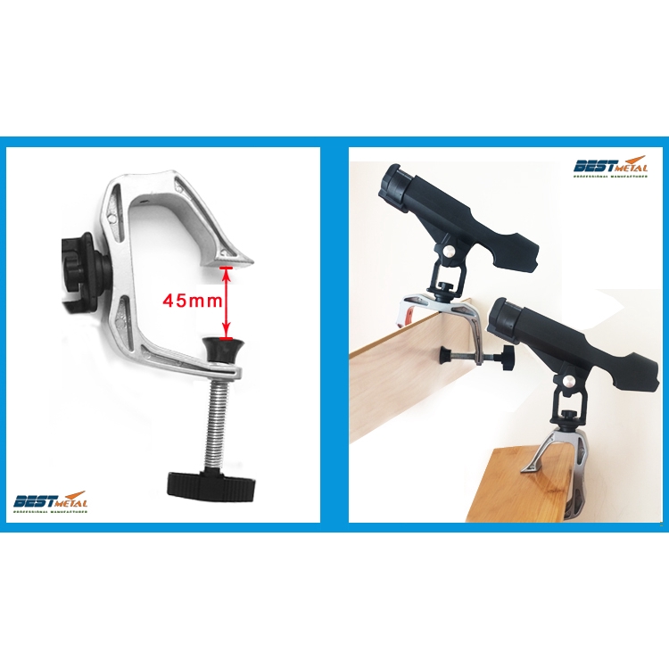 BSET MATEL Fishing Rod Holders clamp on Adjustable Removable 360 degree