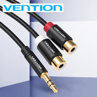 Vention 3 . 5 มม. To 2rca สายเคเบิ้ลแจ็คเสียบ 3 . 5 มม. Male To 2rca Female สําหรับ Stereo Dvd Vcd Amplifiers Subwoofer สายเคเบิ้ลเสียง Rca