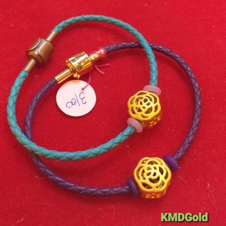 KMDGold สร้อยข้อมือร้อยทอง 99.99% ลายดอกไม้ ลายlove