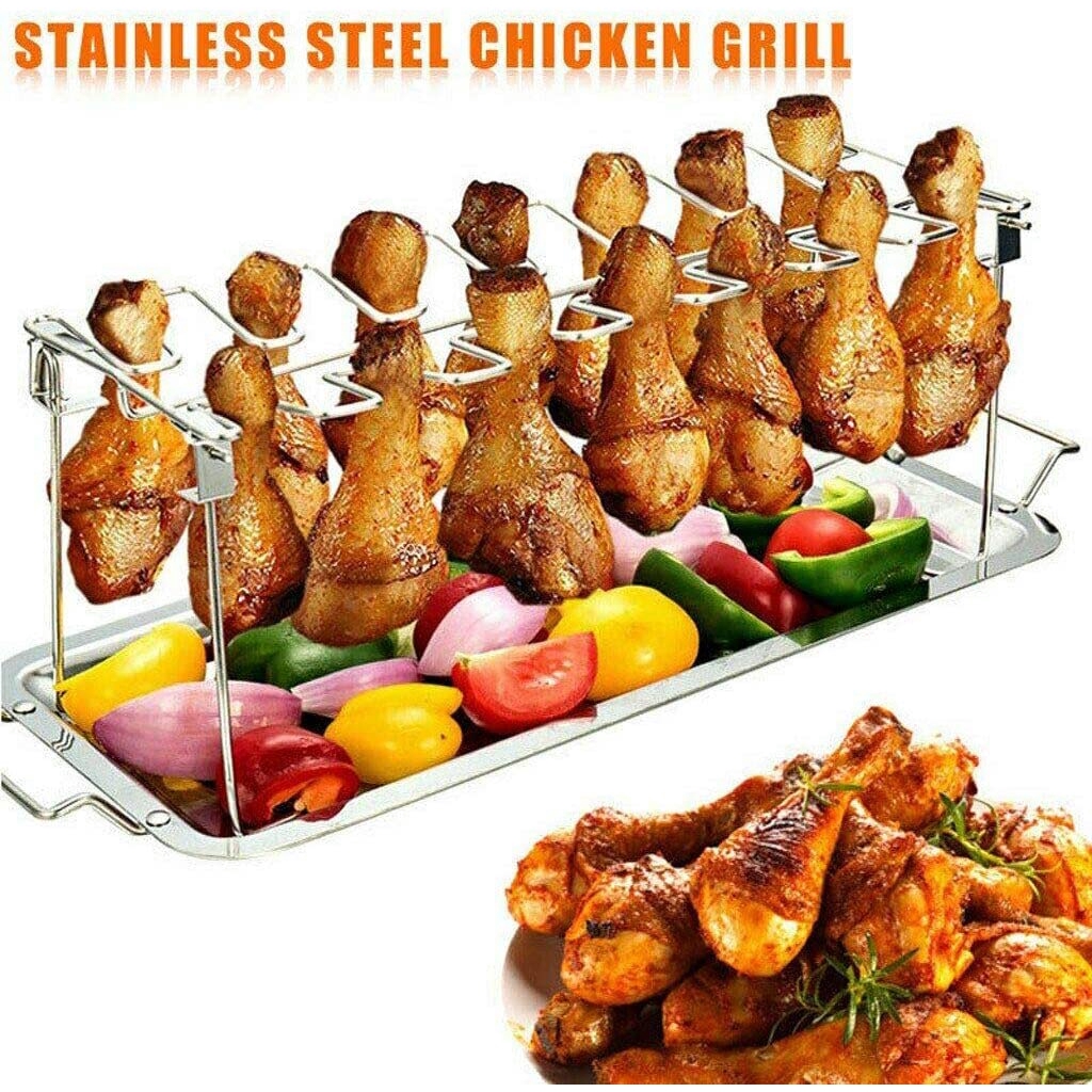 Collapsible Roasted Chicken Rack Holder 304 Stainless Steel Homeself