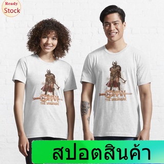 Illicit นักสืบโคนันเสื้อยืดลำลอง Conan barbarian Essential T-Shirt Detective Conan Mens Womens T-shirts