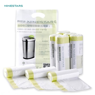 Ninestars Garbage Bag ถุงขยะ 1 แพ็ค 5 ม้วน 150 ใบ ถุงขยะหูหิ้ว ถุงขยะในบ้าน ถุงพลาสติก ถุงขยะพกพา ถุงขยะแบบม้วน ถุงขยะ 45*50