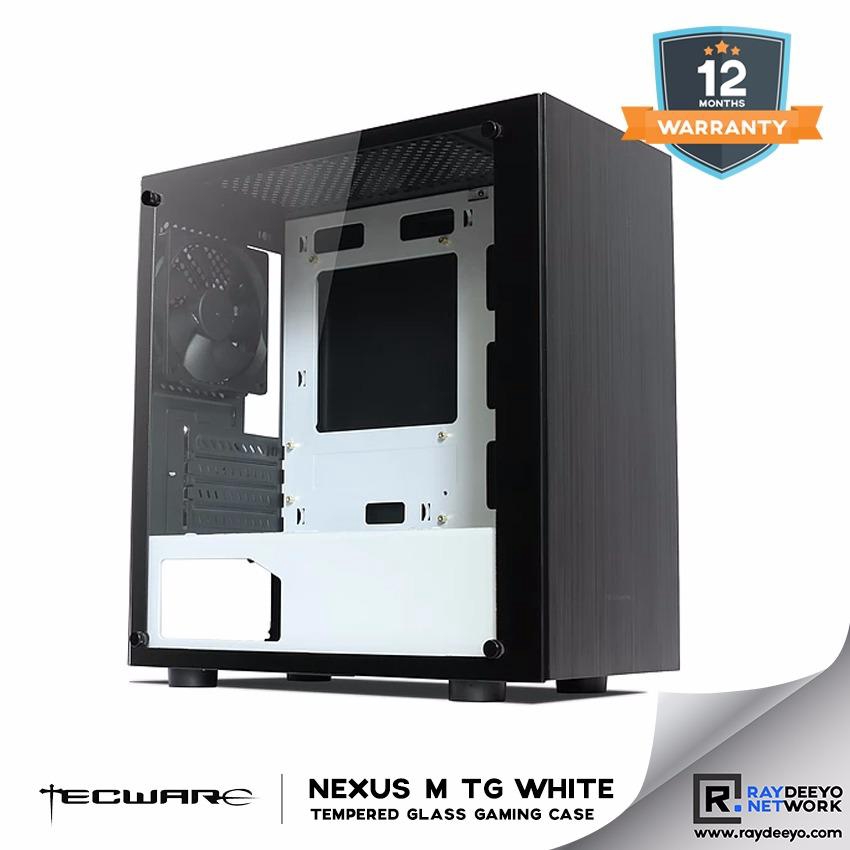 Tecware NEXUS M TG (BLACK &amp; WHITE) เคสเกมมิ่งกระจกนิรภัย