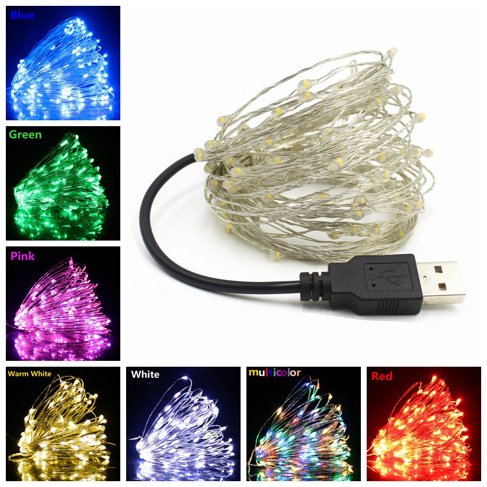 2M 3M 5M 10M 20/30/50/100 LED USB Mini LED Copper Wire String Fairy Lights Christmas Wedding/Part0