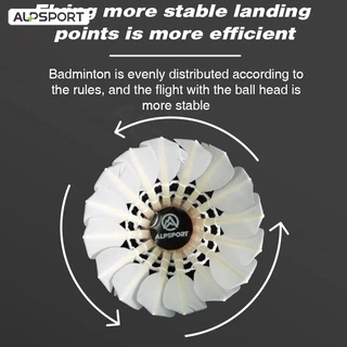 ALPSPORT 303 3/6/9 ชิ้นหลอดขนห่านสีขาวแบดมินตันสําหรับการฝึกอบรมความเร็วเรียบอุปกรณ์กีฬากลางแจ้งแบดมินตันลูกขนไก่คุณภาพสูง ALP