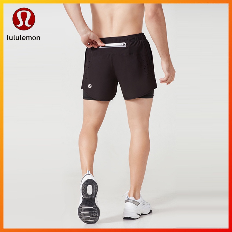 Lululemon กางเกงขาสั้น เอวด้านหลัง มีเชือกผูก เหมาะกับการเล่นโยคะ ฟิตเนส สําหรับผู้ชาย 22001