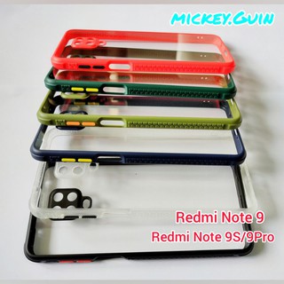 เคส Redmi Note 9 9S 9Pro หลังใสอะคริลิค กันกล้อง ขอบกันลื่น กันกระแทก