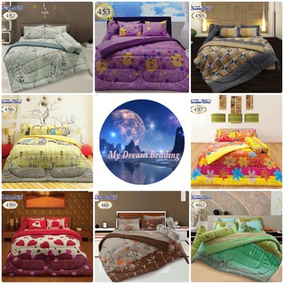 Summer Wind ผ้าปู ที่นอน พร้อม ผ้านวม 3.5 ฟุต 5ฟุต 6ฟุต ลายดอก summerwind หนา 10 นิ้ว