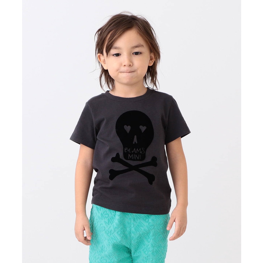 เสื้อยืด BEAMS mini ลายกะโหลก สีดำ (BEAMS mini Black Skull tee )