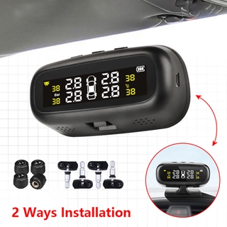 Jansite Tpms เครื่องวัดความดันลมยางรถยนต์พร้อมจอแสดงผล 4 เซนเซอร์ Psi Lcd