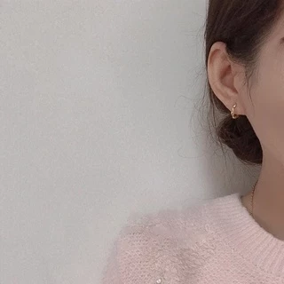 earika.earrings - twist hoop ต่างหูก้านเงินแท้ชุบทองคำขาว/ทอง (มีให้เลือก 3 สี) เหมาะสำหรับคนแพ้ง่าย