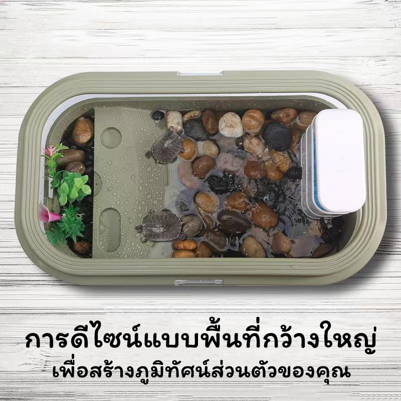 แทงค์เลี้ยงเต่า Turtle Tank set คุณภาพดี อ่างเลี้ยงเต่า กระบะเลี้ยงเต่า สำหรับเต่าน้ำ เต่าญี่ปุ่น