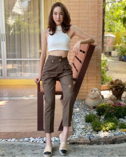 Kendal Dark Brown Pant กางเกงขายาว