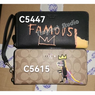 Coach C5447 C5615 กระเป๋าสตางค์ผู้หญิง มีซิป คล้องมือ หนังลาย กระเป๋าสตางค์ยาว Dompet Wan
