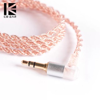 KBEAR 4 core copper cable with metal 2pin QDC Connector with mic Use For ZS10 PRO ZSN PRO AS16 ZSN AS10