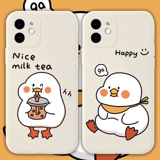 เคสโทรศัพท์มือถือแบบนิ่ม ผิวด้าน กันกระแทก ลายการ์ตูนเป็ดน่ารัก สําหรับ เคสไอโฟน11 โทรศัพท์ se2020 7 8 plus 11 เคสไอโฟน 12 13 pro max เคสไอโฟน 14 เคสไอโฟน เคสไอโฟน7พลัส xs XR case เคสโทรศัพท์ เคส เคสโทรศัพท์ เคสซิลิโคนอ่อนนุ่ม Straight Cube Frosted case